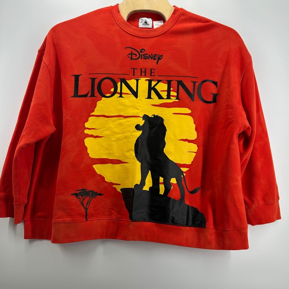 Disney The Lion King Sweatshirt Womens 2X Red Simba Sun Graphic Pullover Movie